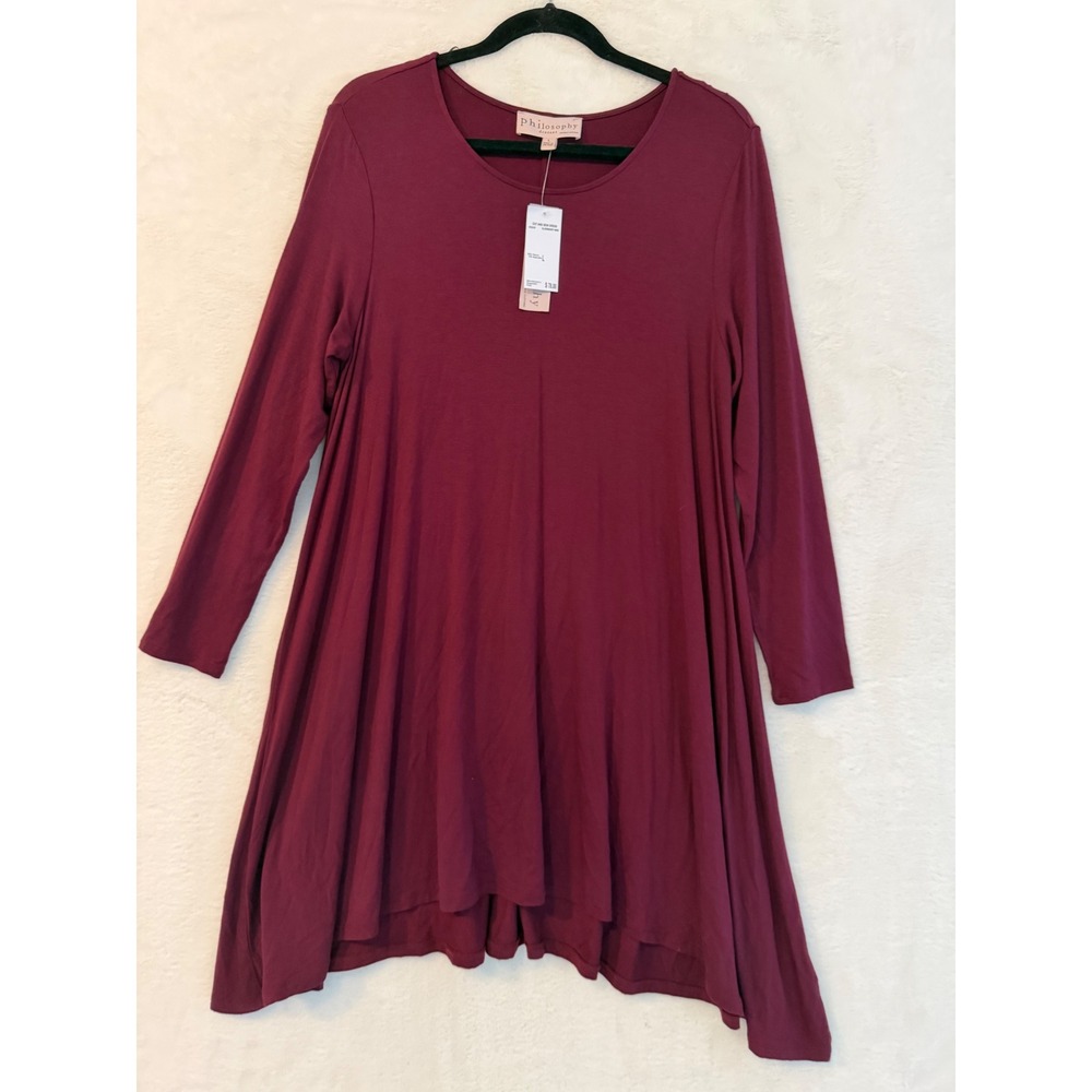 Philosophy‎ Republic Clothing Elderberry Wine Long Sleeve Swing Dress Large NWT